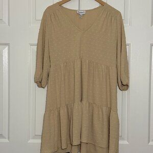 ✨ Boho Veronica M Textured Swiss Dot Tiered Babydoll Dress ✨Size small